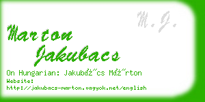 marton jakubacs business card